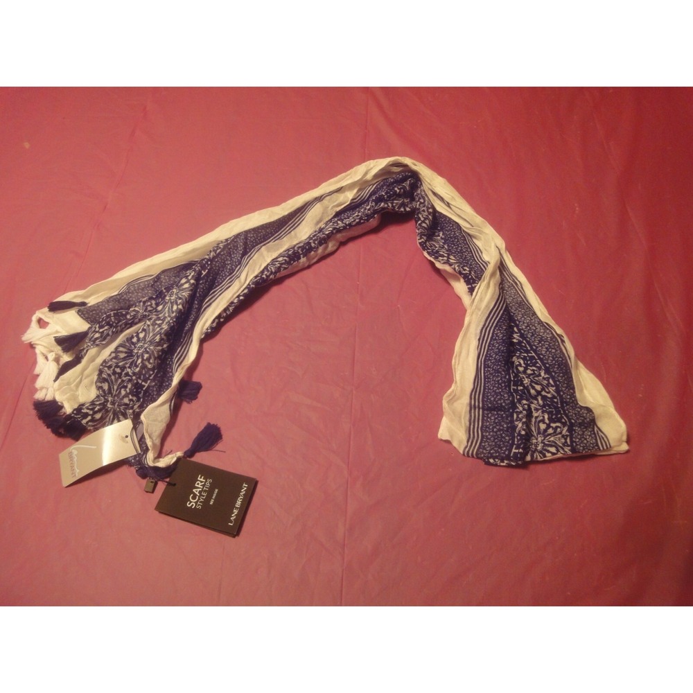 Lane bryant Beautiful womens neck tie scarf black white design NWT